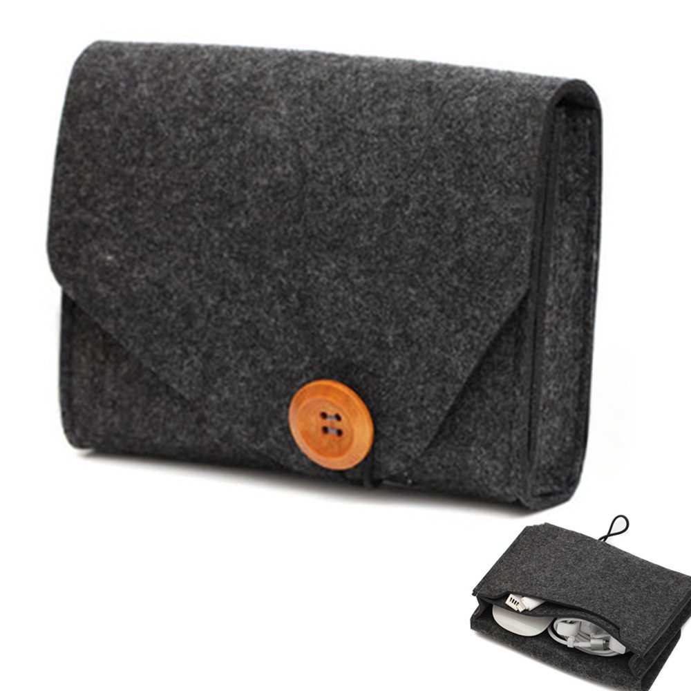 Tech Accessories Case - Tragbare Filz-Aufbewahrungstasche für Outdoor-Reisen, digitales Kabel,