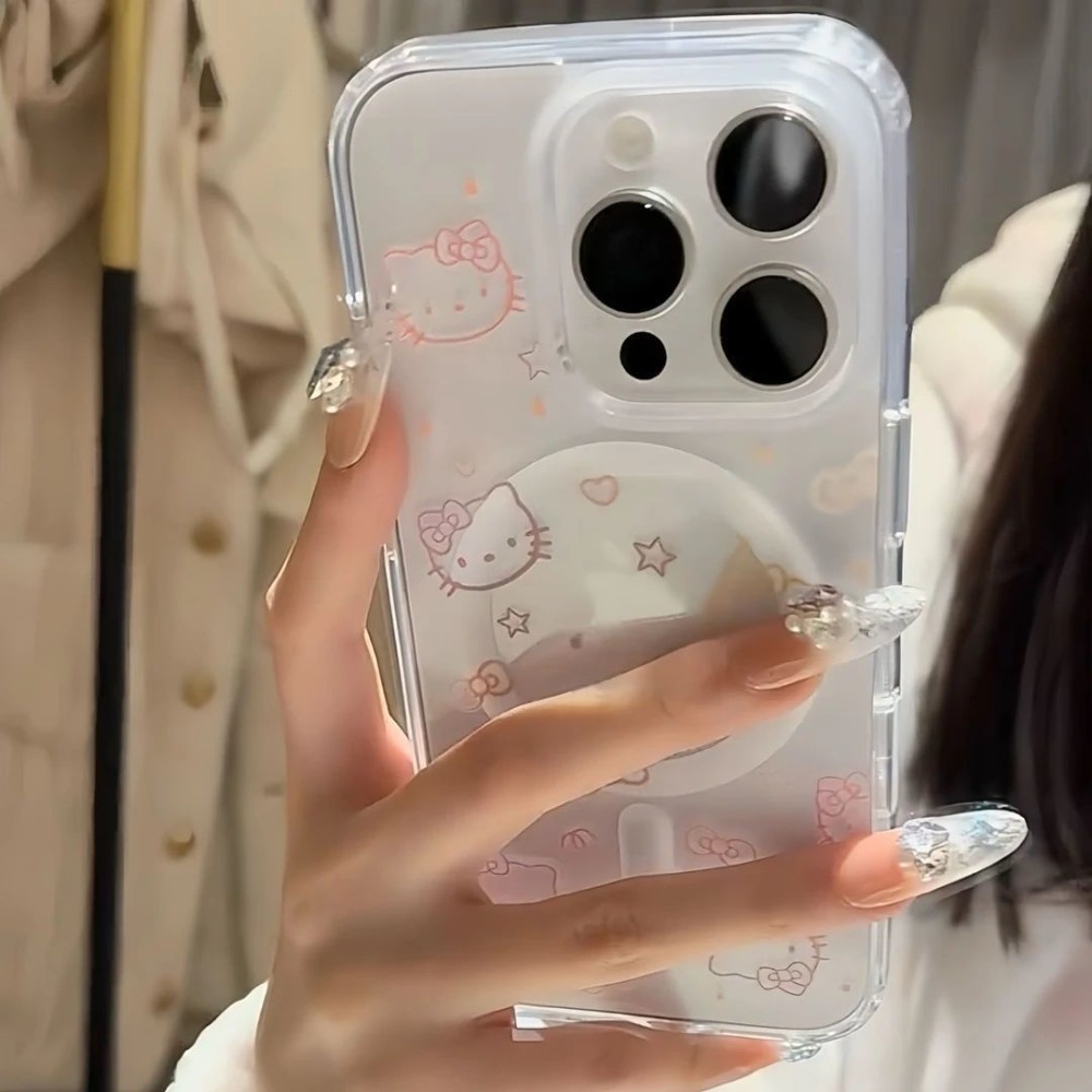 Mobile Tech Accessories - Kreative Luxus-Cartoon-Katzen-Magnetische Handyhülle, Schutzhülle für iPhone